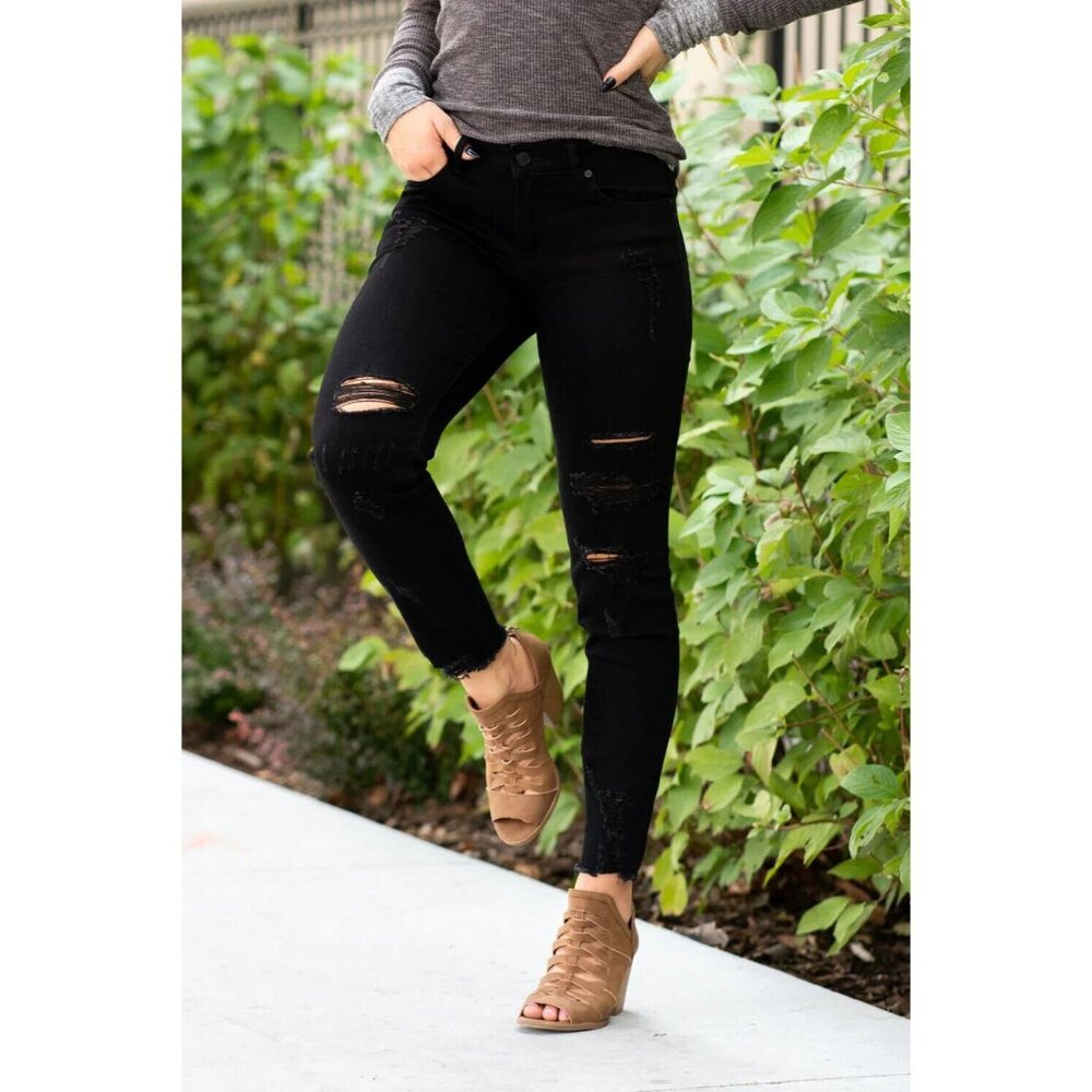 KanCan Black Distressed Women Jeans